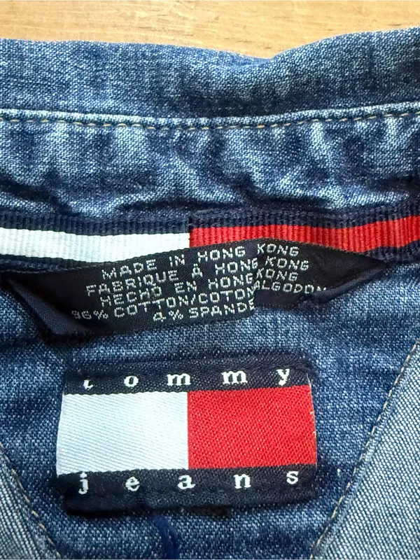 Tommy Hilfiger Tommy Jeans Chambray Button Front Utility denim.Shirt XXS - Image 6