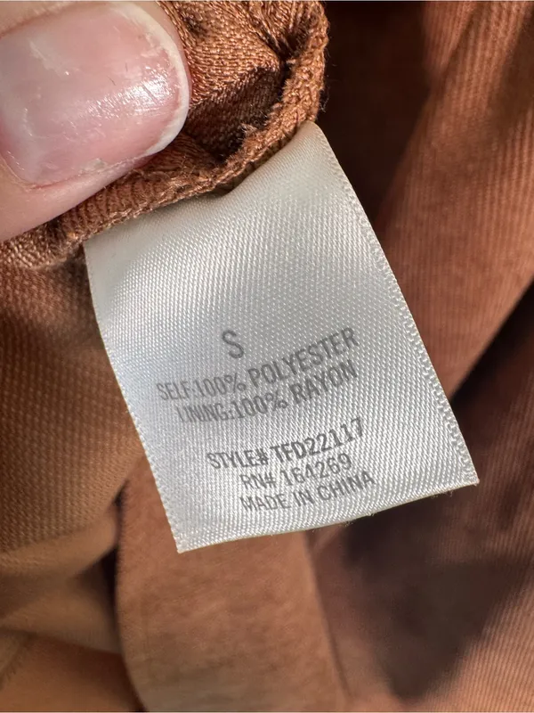 Audrey Parks Brown Corduroy Puff Sleeve Mini Dress Womens S Francesca Casual - Image 3