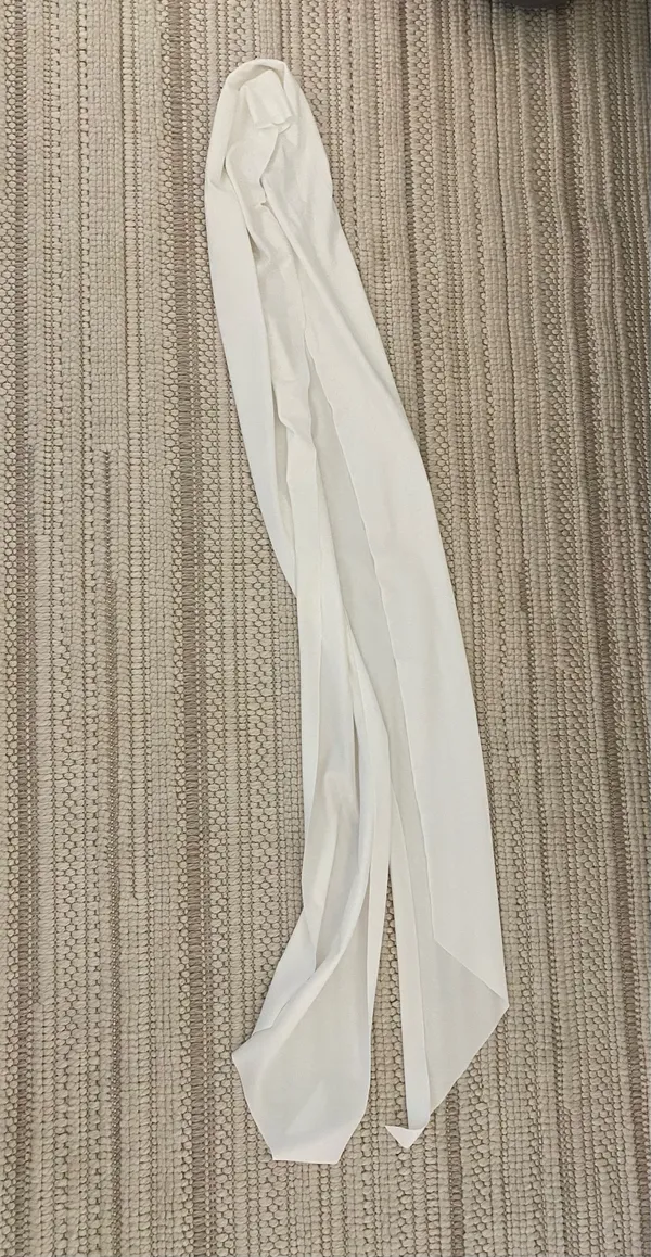 white maxi dress with scarf - Image 4