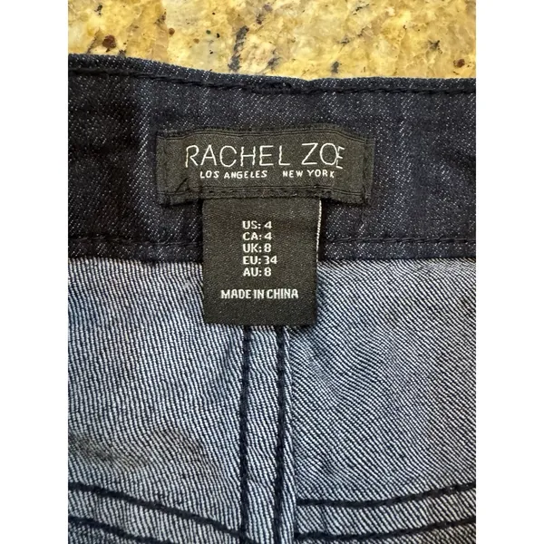 Rachel Zoe Womens High Rise Sailor Jeans Dark Wash Gold Button Boot Cut Size 4 - Image 7