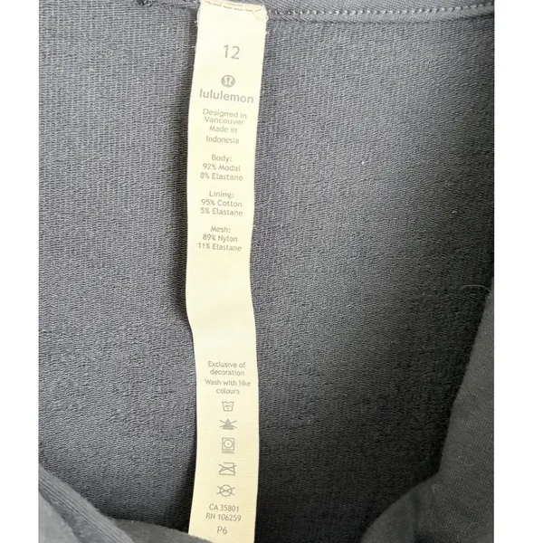 Lululemon Black Wrap Jacket Cowl Neck Asymmetrical Zip Size 12 - Image 5