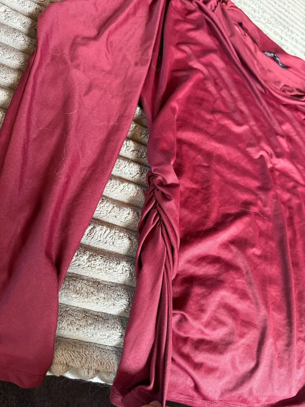 Maroon Zara dropped shoulder long sleeve - Image 7