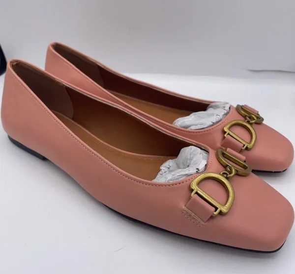 Asos Design slim square toe pink ballet flat shoes women’s Size 8 - Image 3