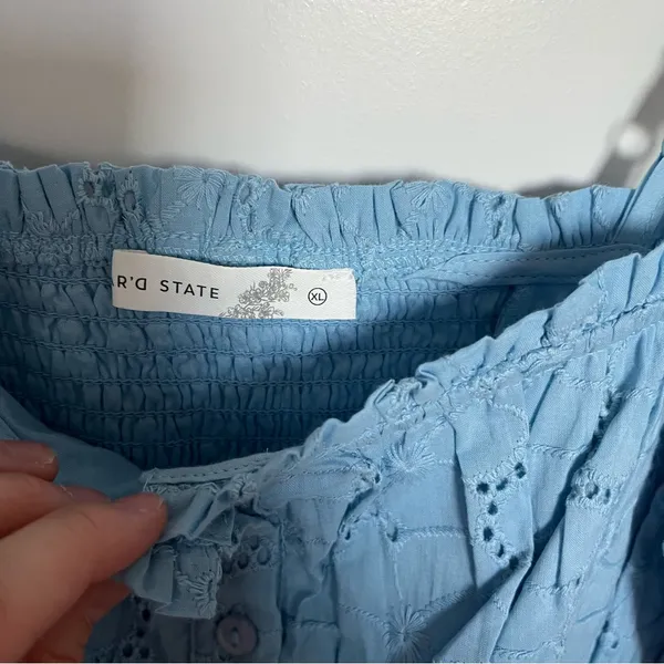 NEW Altar’d State Blue Floral Crop Top Size XL NWT - Image 9
