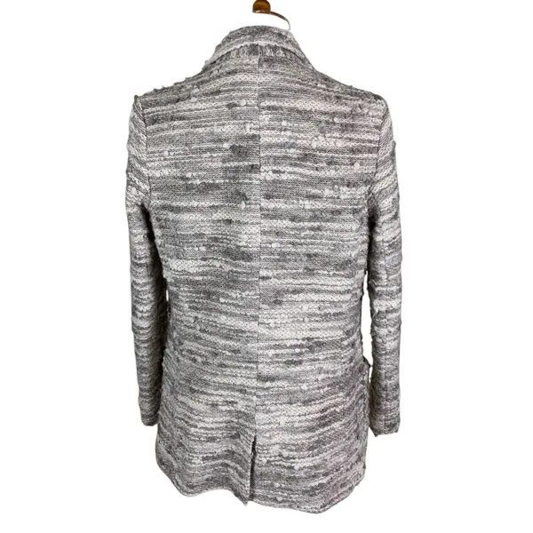 Drew Textured Open Front Longline Knit Cardigan Neutral Cozy Chic Small - Image 3