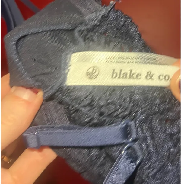 navy blue lace bralette Size L - Image 3