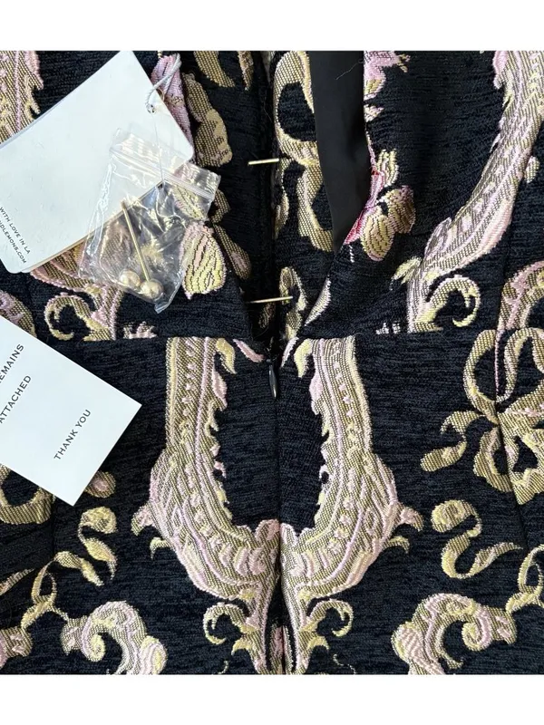 NWT For Love & Lemons S M 4 6 Brocade Tapestry Mini Dress Jacquard Sheath Floral - Image 11