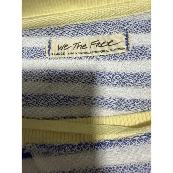 We The‎ Free x Free People Classic Striped Crew Cobalt Combo Women's Size XL - Image 8
