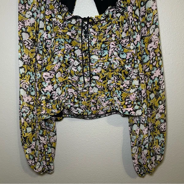 Free People Mabel Balloon Sleeve Floral Boho Blouse Women’s Size Medium - Image 6