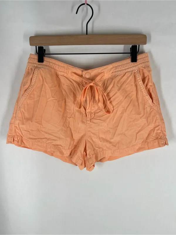 American Eagle High-Waisted Corduroy Sport Shorts Neon Peach Size M - Image 2