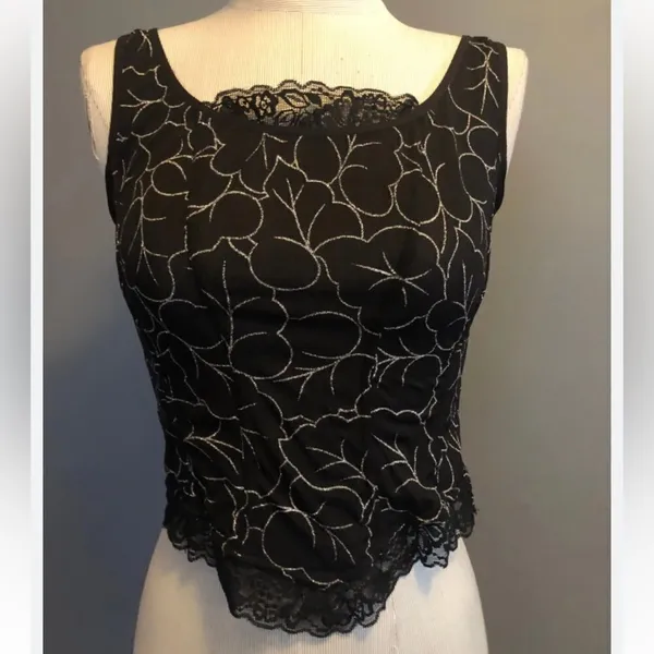 Vintage y2k lace glitter corset like tank - Image 4