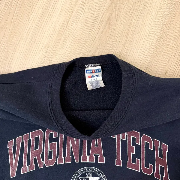 Vintage Jerzees Virginia Tech Navy Sweatshirt - Image 2
