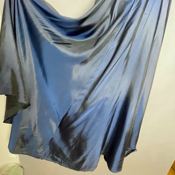 Vintage 90s Prom Dress FLAWS‎ Blue Sleeveless Iridescent Formal Classic Gown - Image 7