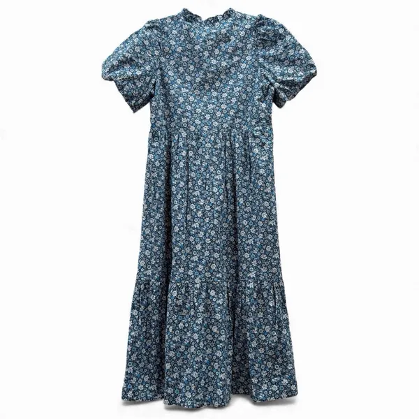 Tuckernuck Hyacinth House Size Medium Midi Dress Bluebells Floral Kentucky Derby - Image 4