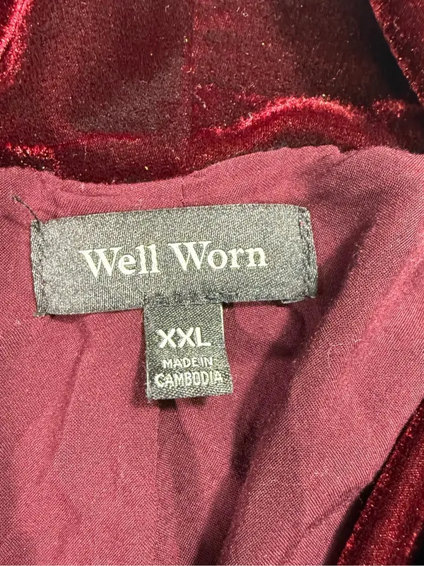 Well Worn Burgundy Velvet Blazer Size XXL - Image 6