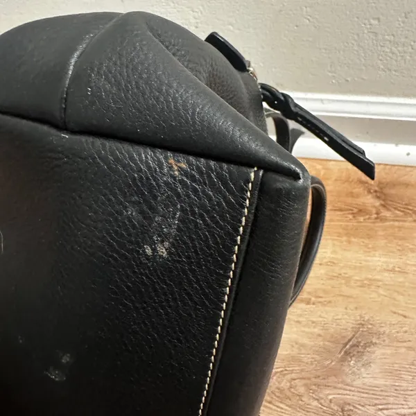 Dooney & Bourke | Black Pebbled Leather Gold Hardware Satchel Crossbody Bag - Image 12