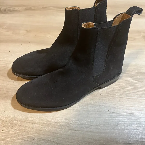 ORO Handmade in Spain‎ 6 Black Suede Leather Chelsea Ankle Boots - Image 5