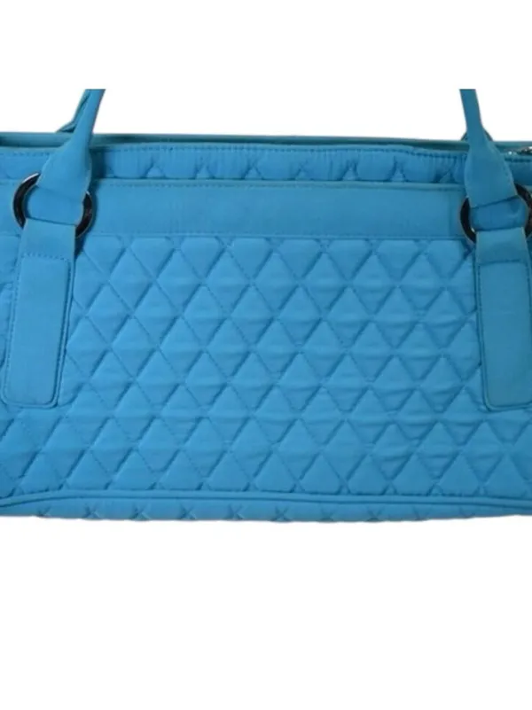 Vera Bradley Quilted Blue Shoulder Bag One Size Green Interior - Image 8