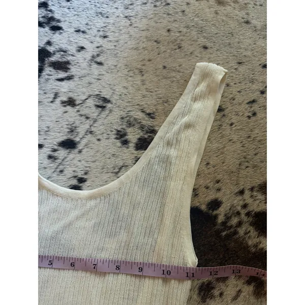 Monday Swimwear White Knit Sheer Open Back Dress Cover Up Resortwear Size P XS - Image 5
