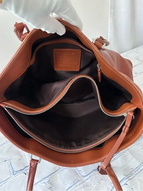 Vintage Coach Hamptons Leather Tote Bag 7515 Chestnut Brown Business Carryall - Image 7