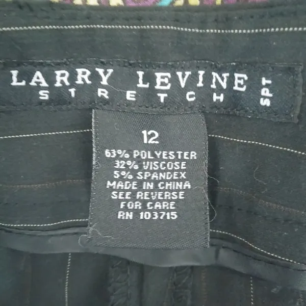 Larry Levine 12 32x31 Stretch PinStripe Dress Workwear Trousers Pants - Image 2