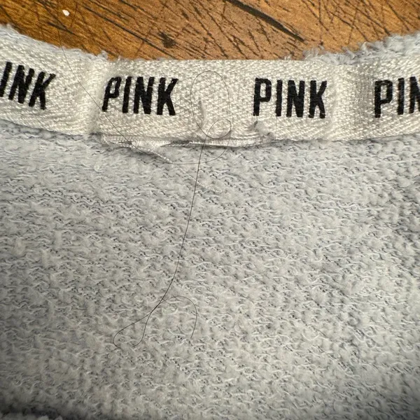 PINK‎ Victoria's Secret Love Pink Light Blue Crewneck Sweatshirt Women's - Image 3