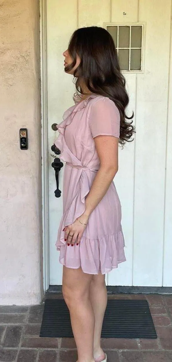 Free People sadie robertson pink ruffle dress sz m - Image 3