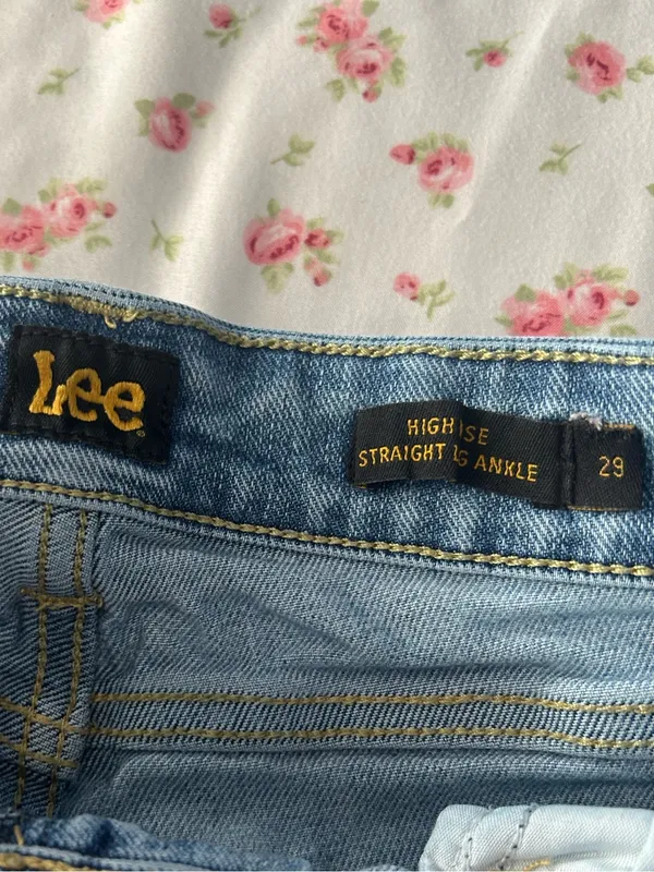 LEE Classic Blue High Rise Straight-Leg Jeans - Image 2