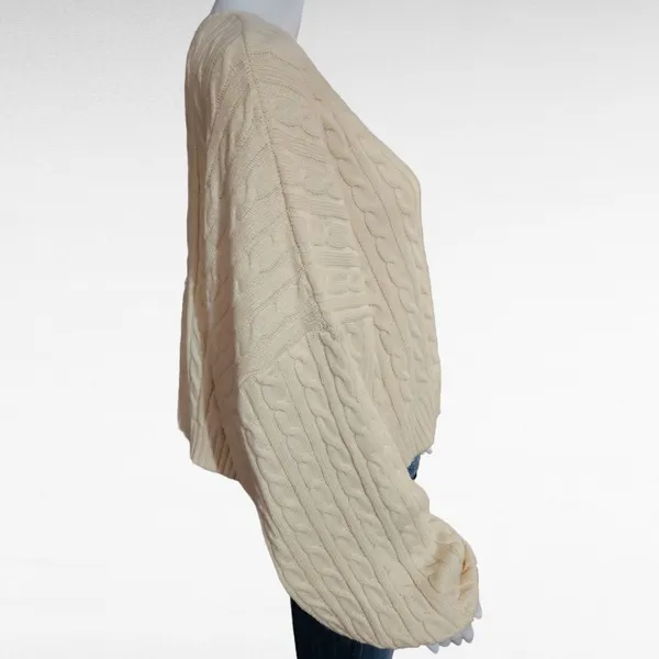 Buckle Le Lis Ivory Cable Ribbed Cropped Pullover Sweater Size Large - Image 4