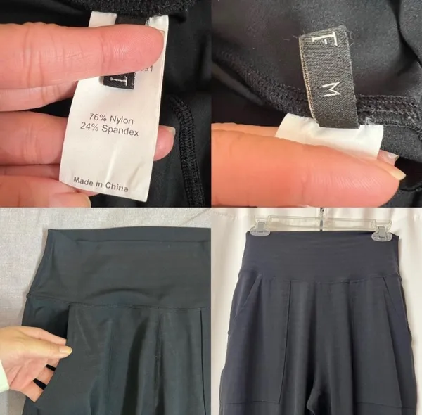 SheIn Solid Black Stretchy Waist High Rise Joggers Athletic Pants Size Medium - Image 7