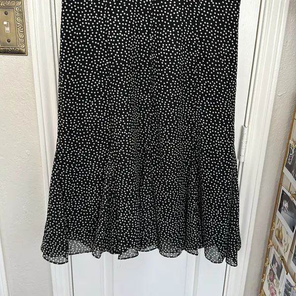 Chaps trumpet hem polka dot sleeveless midi dress - Image 3