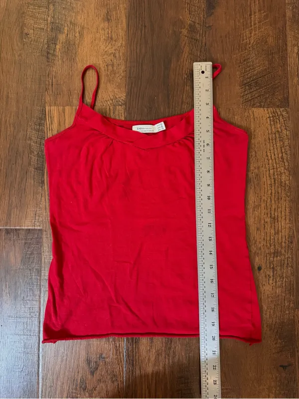 ZARA red cotton tank top, size M - Image 6