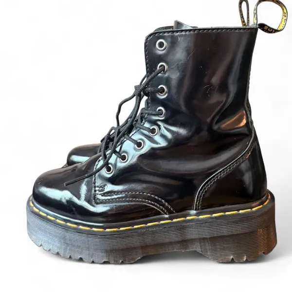 Dr. Martens Jadon Patent Leather Platform Combat Boots Black W7/M6 y2k punk - Image 2