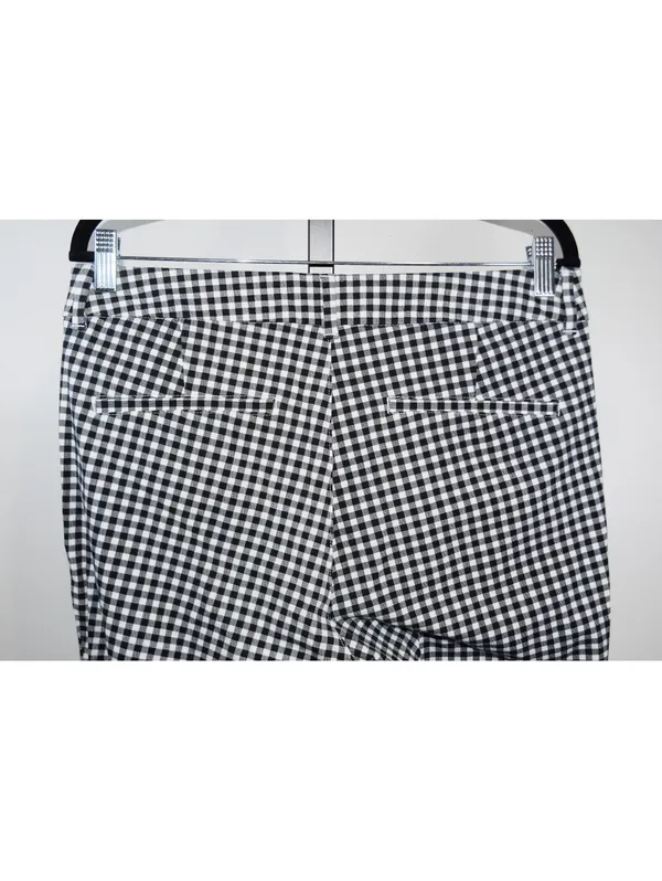 Old Navy Pixie Pants Size 12 Black White Gingham High-Rise Cropped Trousers - Image 9