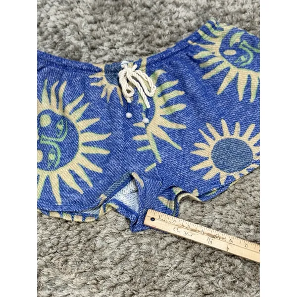 Out From Under Ellie Sweatshorts Blue Celestial Sun Drawstring Boho Loungewear M - Image 10