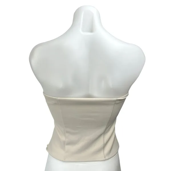 Abercrombie & Fitch Cream White Strapless Sleeveless Bandeau Crop Tube Top Sz XS - Image 2