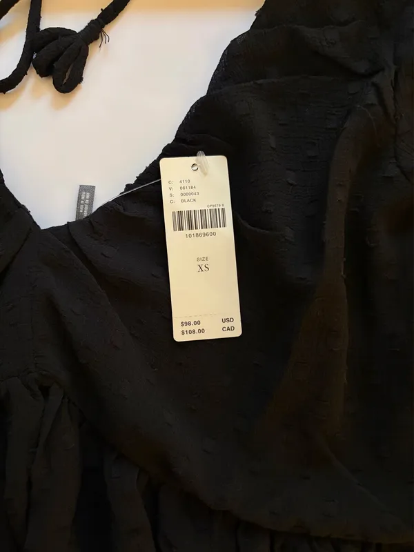 NWT! Anthropologie Black V-Neck Peplum Blouse - Image 5