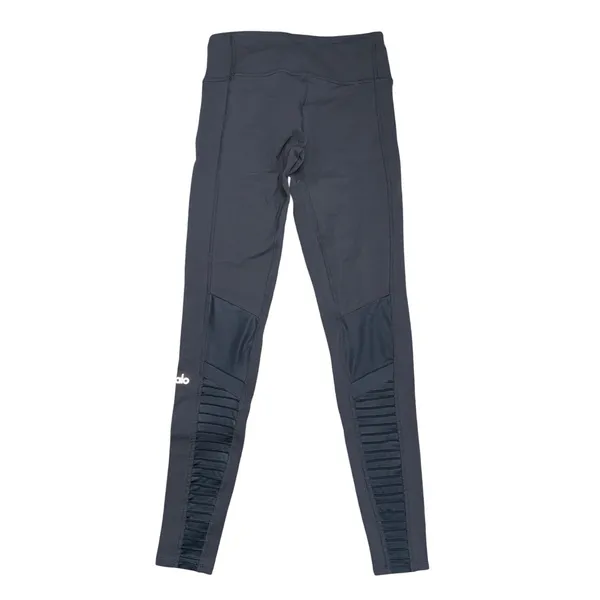 Alo Yoga Moto Leggings Womens XS Grey Excellent Ribbed Mesh Panels W5494R - Image 3