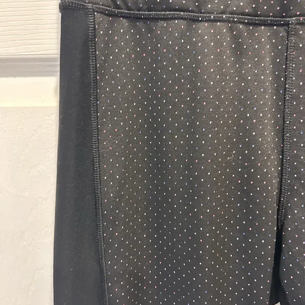 PBX Pro Black‎ And Rainbow Polka Dot Cropped Workout Leggings Women's Size Large - Image 2
