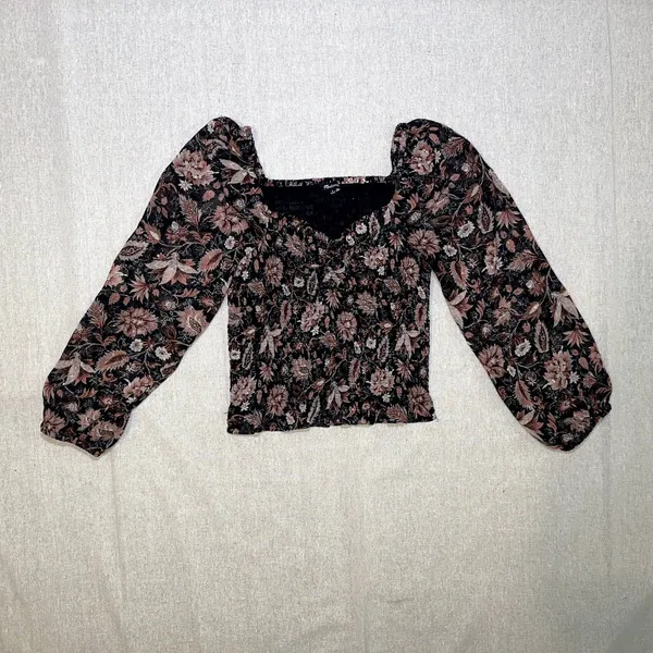 Madewell | Lucie Smocked Peasant Top in Floral | Small - Image 5