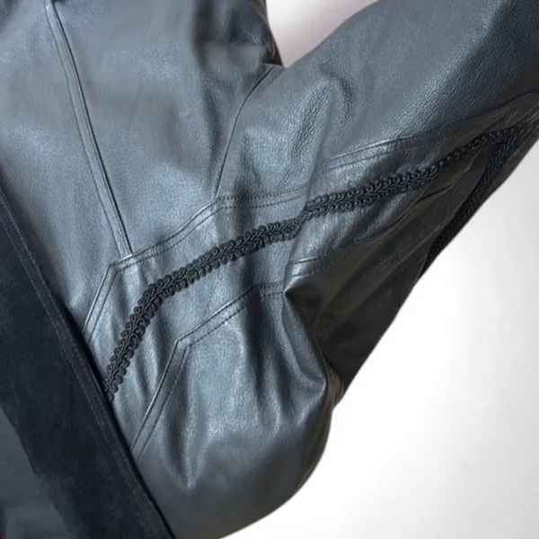 Vintage Worthington Black Leather Long Coat Petite Large - Image 7