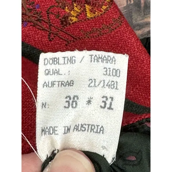 Red Linen Wool Blend Austrian Double Breasted‎ Jacket Embroidered Octoberfest Size 38 - Image 9