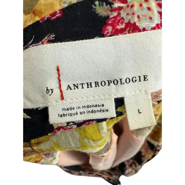 Anthropologie Sleeveless Ruffled Patchwork Floral Tiered Midi Dress Size Large - Image 3