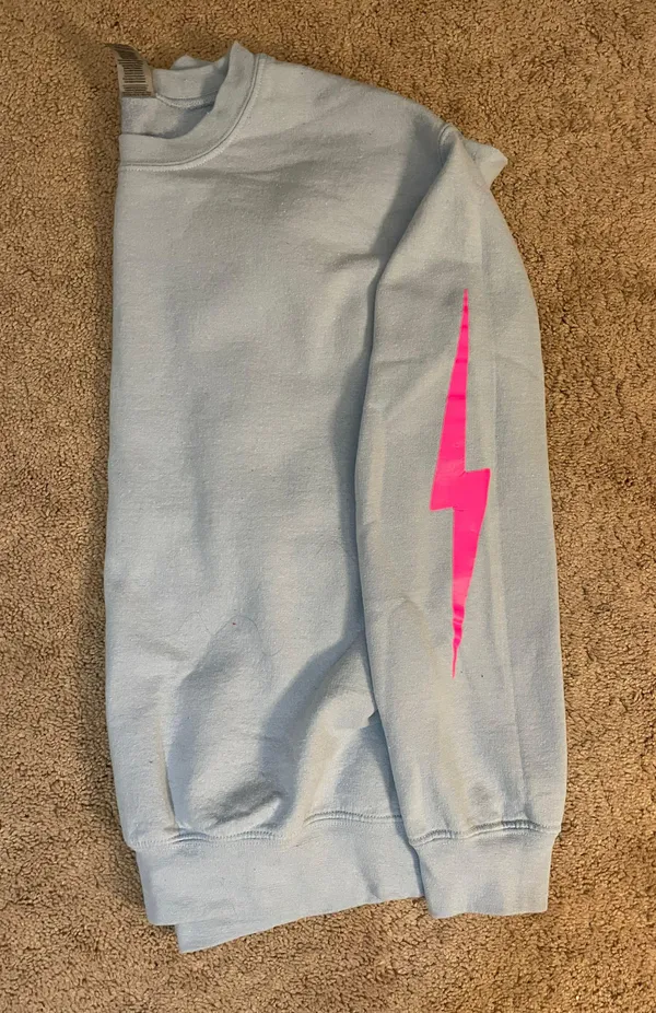 Gildan Blue Lightning Bolt Sweatshirt - Image 3