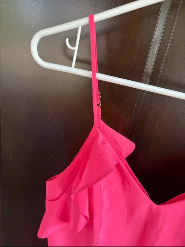 EUC Amanda Uprichard Silk Tate Dress Fluro Pink Size XS - Image 5