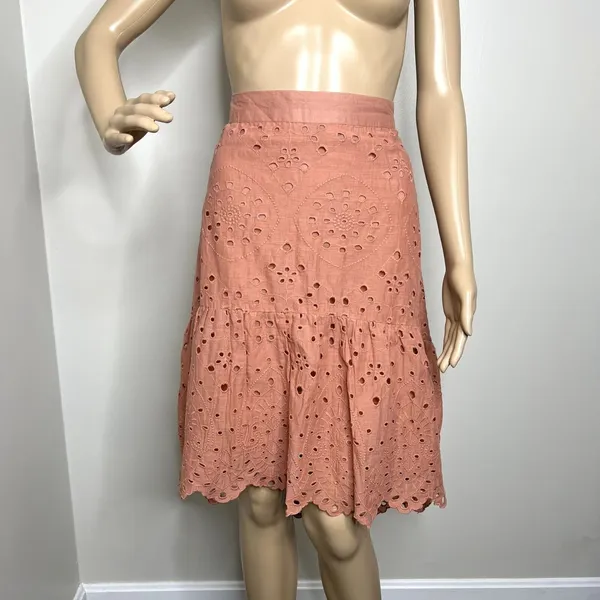 Ultra Pink Eyelet Embroidered Ruffle Skirt - Image 8