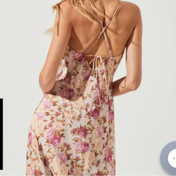 midi floral sun dress with slit - Image 3