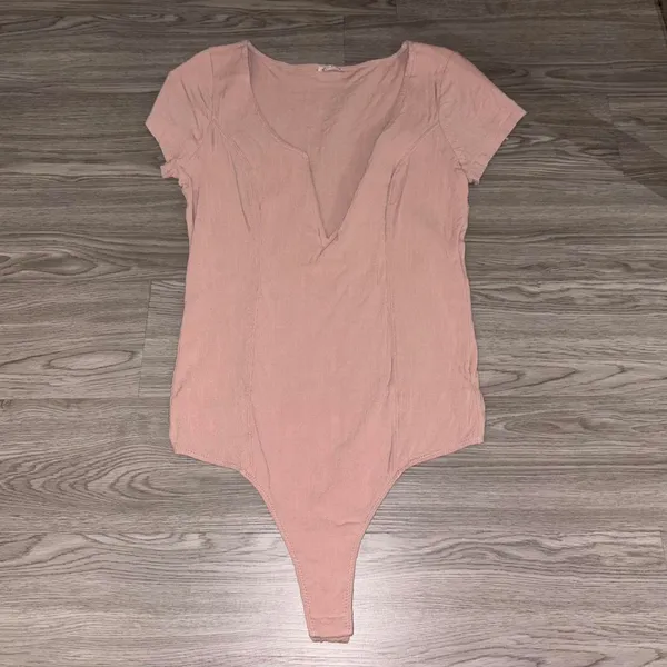 Intimately Free People Pink V Neck Bodysuit - Image 2