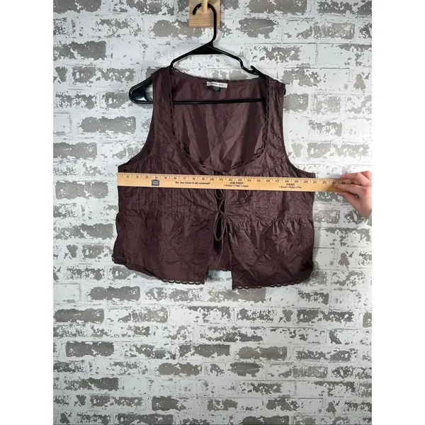 American Eagle | women brown tie front cotton tank top - Image 7