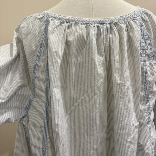 We‎ The Free Blue White Striped Relaxed Tunic or Mini Shirt Dress Large NEW Boho - Image 11
